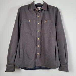 Bridge & Burn Mens Wool Blend Gray Long Sleeve Button-Up Shirt Large Casual